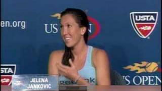 US Open Jelena Jankovic Press Conference 90508 [upl. by Nailil]