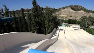 Head First Mat Racer Slide at WaterPark Faliraki [upl. by Yanahs]