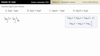 18 Matura z matematyki  zadanie treningowe  logarytmy [upl. by Yema]