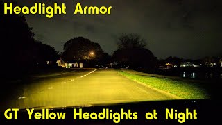 Headlight Armor GT Yellow Headlight Protection Film Night Video [upl. by Yttiy167]