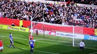 Lewis McGugan Free Kick against Ipswich Town Oct 2010 [upl. by Vergne246]