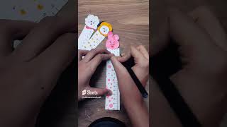 DIY paper ruler bt21 ruler with paper🥰😍🥳 shorts viralshorts [upl. by Nanreit]