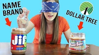 NAME BRAND vs DOLLAR TREE FOOD Blind Taste Test [upl. by Satterfield]