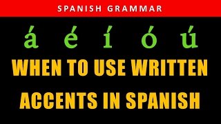 Spanish Accent  When to Use Written Accent Mark  Spanish Grammar  La Tilde [upl. by Anselmo519]