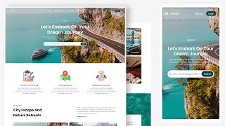 How to Make Complete Responsive travel website Design Using html css js  codebrowser webdesign [upl. by Nomolos]