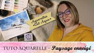 Tutoriel Aquarelle débutant  Peindre un paysage enneigé avec Virginie Lucas Vinnylu Création [upl. by Errol114]