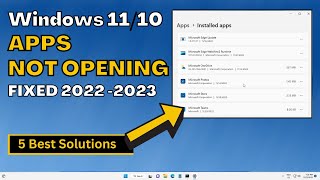 How To Fix Windows 11 Apps Not Opening  Solve Apps Problems  2023 [upl. by Allenrad]