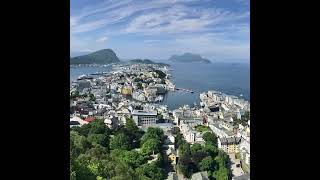 Ålesund innover og utefra Village travel norway by city ​​trip city mountain bytur [upl. by Jasik720]