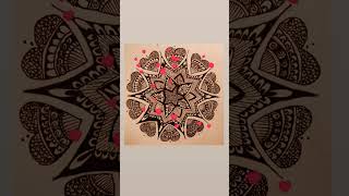 heart shaped geometric mandala art shorts [upl. by Ullman]