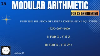 Example on Linear Diophantine Equation Modular Arithmetic22MATS101module4Dr Sujata T [upl. by Giuseppe]