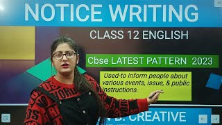 Notice writingNotice writing class 12Notice writing class 12 2023Notice format class 12 [upl. by Fabi196]