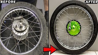 Yamaha Rx100 Fantastic Wheel Transformation Detailed Full Restoration [upl. by Idelson262]