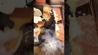 “Sizzling Iron Griddle Pork Loin Pancake A Perfect Street Food”food chinesefood shorts [upl. by Tnomel]