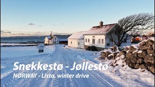 NORWAY Lista winter drive 44 Snekkestø Jøllestø [upl. by Streeto]