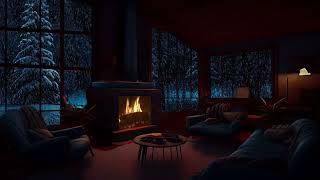 🔴10 hours of atmosphere with crackling fireplace  Cozy winter wonderland  Sound of blizzards [upl. by Nayarb960]