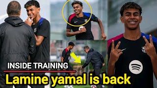 Inside training 🔥🔥 new week begins LAMINE YAMAL is back✅ ready for celta vigo [upl. by Nowujalo]