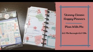 Skinny Classic Happy Planner Plan With Me  Oct 7th through Oct 13th [upl. by Fogel]