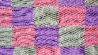 22 pin addi checked stripes baby blanket tutorial with mattress stitch addi sentro jammit [upl. by Sothena]