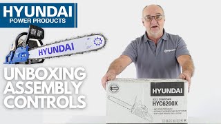 20quot 62cc Hyundai Chainsaw Unboxing and Assembly Guide  The Hyundai HYC6200X [upl. by Edlihtam16]