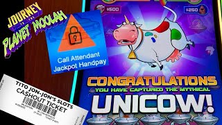 Jackpot Handpay UNICOW on Journey to the Planet Moolah 🎰 🐮 [upl. by Shushan500]