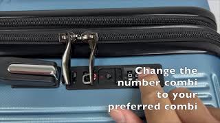 Guide to changing TSA Lock password for Trenchant luggage series [upl. by Eydnarb]