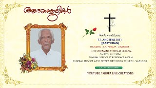 TT ANDREWS81  FUNERAL LIVE STREAMING  270724 [upl. by Nyliram]