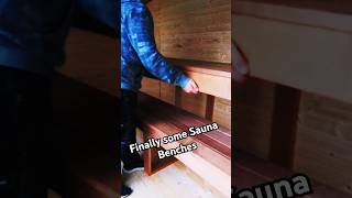 Finally Installing Sauna benches diysauna saunalife sauna [upl. by Nims]