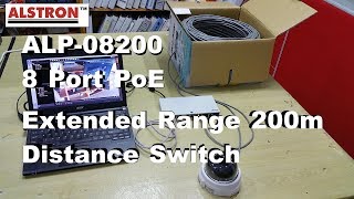 ALP08200 Extended 200m 8 port PoE Switch [upl. by Easlehc579]