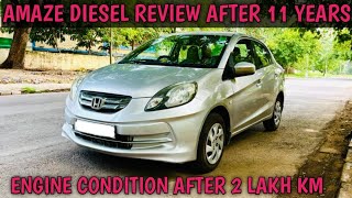 HONDA AMAZE DIESEL 2013 REVIEW AFTER 2 LAKH KM DONE  AMAZE SMT DIESEL [upl. by Acinonrev494]