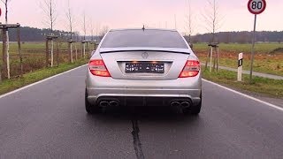 Mercedes C63 AMG Acceleration Sound Beschleunigung 0180 kmh V8 Exhaust XPipes Full Throttle W204 [upl. by Ludwog]