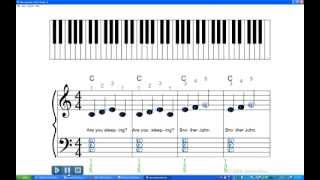 Learn to play Song for Beginners Brother John Piano [upl. by Hcirdeirf]