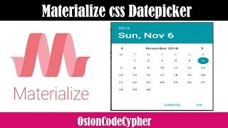 How to create a Date Picker using Materialize css  Very Simple [upl. by Anitnemelc]