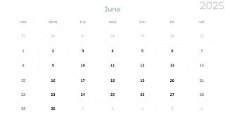 2025 Calendar All Months Minimalist design PowerPoint slides [upl. by Fassold]