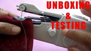 Portable and Cordless Handheld Sewing Machine  Unboxing amp Testing [upl. by Terris]