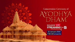 LIVE  Consecration Ceremony of Ram Mandir  Ayodhya Dham  22nd Jan 2024 [upl. by Mullac]