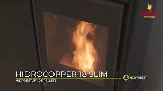 Salamandra a Pellets Hidrocopper 18 Slim  Ecoforest  Klclima [upl. by Reffotsirhc]