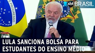 Lula sanciona bolsa para alunos de baixa renda durante ensino médio  SBT Brasil 160124 [upl. by Sucam]