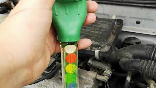 K11 Micra  Using an Antifreeze Tester to test the coolant freezing point [upl. by Abdella282]