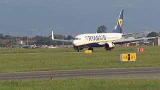 Ryanair Boeing 7378AS landing at Turin Caselle Airport TRN from Lamezia Terme Airport SUF [upl. by Niraa]