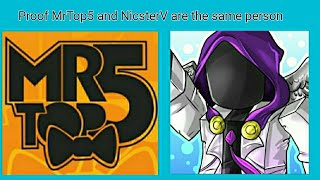 Proof NicsterV and MrTop5 are the same person [upl. by Cassy]