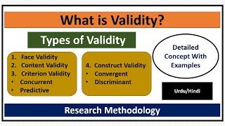 What is Validity in Research Types of ValidityFaceContentCriterionConstruct Validity [upl. by Anaihs]