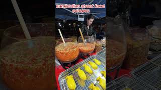 cambodian street food octopus 20000 riel 5 phnomphen cambodia seefood octopus food vlogger [upl. by Azarcon]