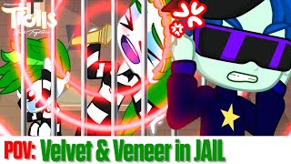 💚  POV Velvet amp Veneer in Jail 😫✋  Gacha Mini Skit  Trolls Band Together [upl. by Nylegna]