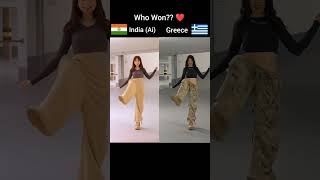 Trending tyla India vs Greece Dance  4K  tyla trend dancechallenge fyp dance [upl. by Nonna]