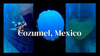 SCUBA DIVING  C53 Wreck Dive Cozumel Mexico [upl. by Niloc]