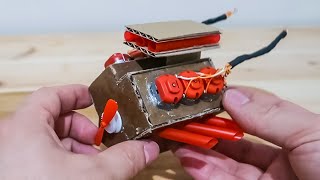 How to Make Powerful Mini V6 Motor for Toys  V6 Motor Nasıl Yapılır [upl. by Ysnap]