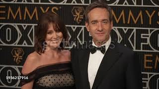 Keeley Hawes and Matthew Macfadyen posing for photos at the Emmys [upl. by Enois]