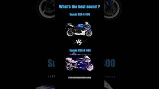 Suzuki GSXR 600 vs GSXR 400 use headphones automobile motorcycle sportbike sound [upl. by Assirehs126]