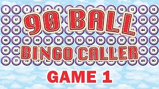 90 Ball Bingo Caller Game  Game 1 [upl. by Nahtam]