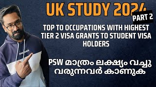 UK Study PSW മാത്രം ലക്ഷ്യം വച്ചു വരുന്നവർ കാണുകTop 20 jobs Tier2visa grants to student visa holders [upl. by Clair360]